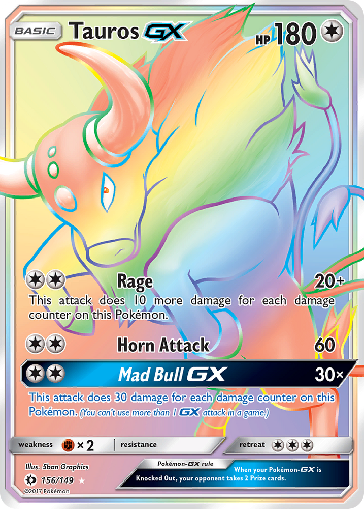 Pokemon | Tauros GX (156/149) [Sun & Moon: Base Set] | The Nerd Merchant