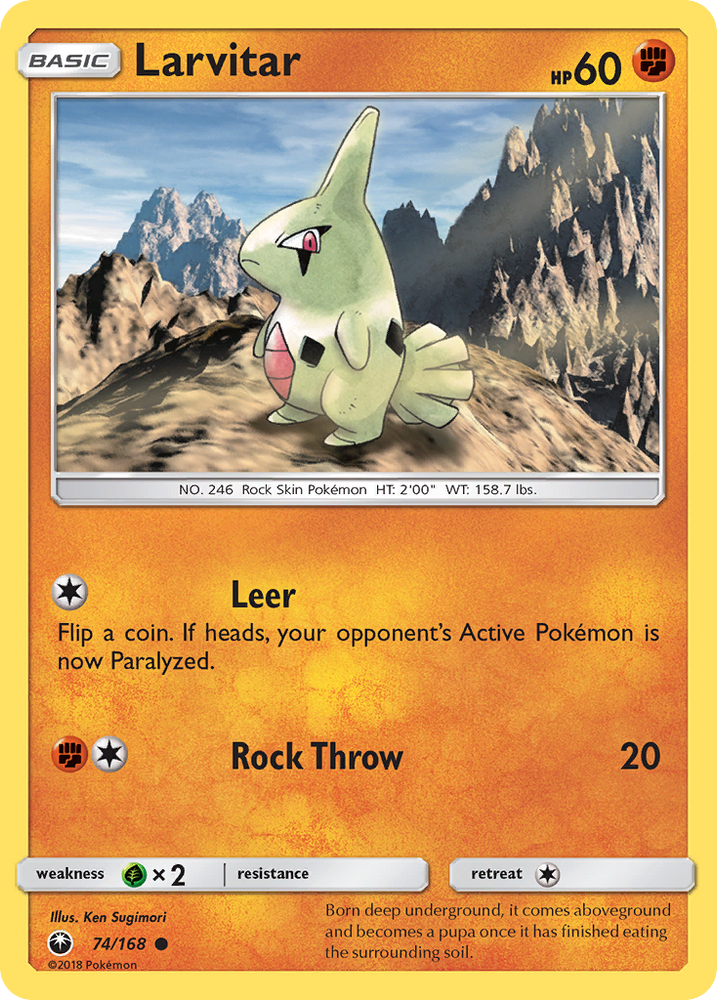 Pokemon | Larvitar (74/168) [Sun & Moon: Celestial Storm] | The Nerd Merchant