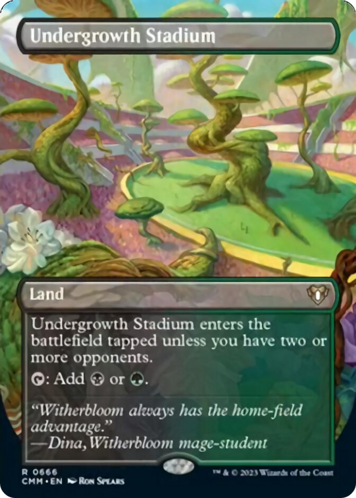 Magic | Undergrowth Stadium (Borderless Alternate Art) [Commander Masters] | The Nerd Merchant