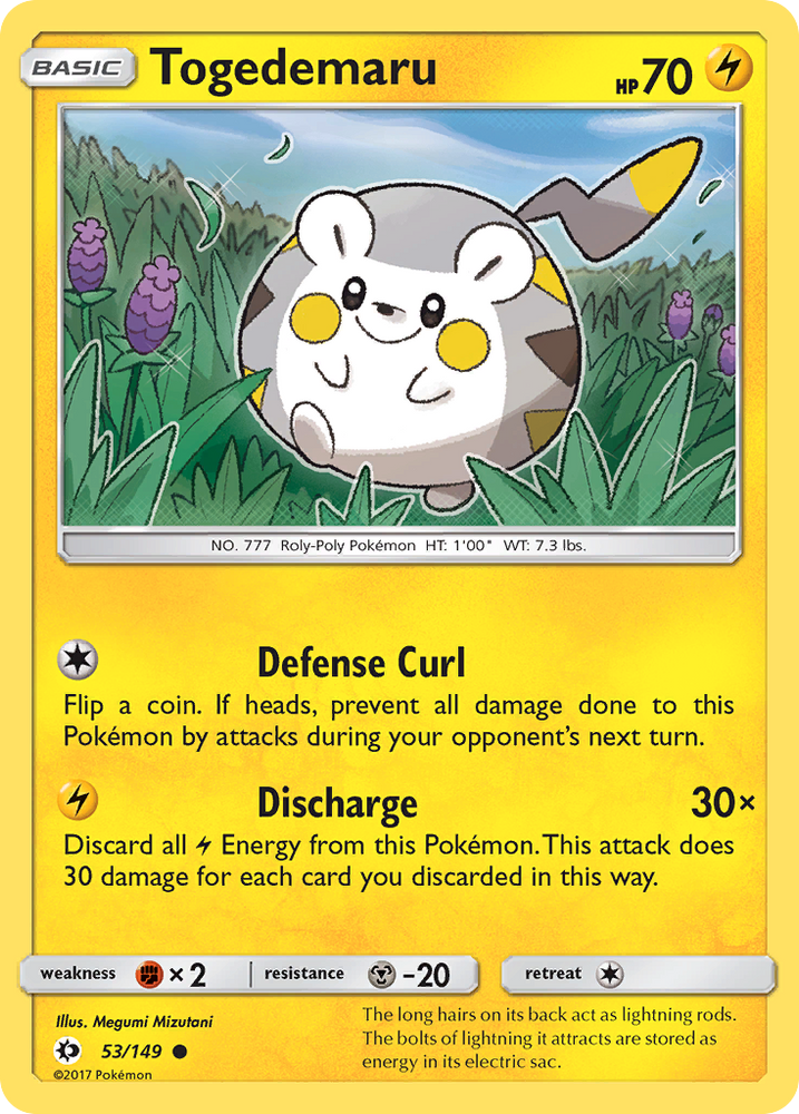 Pokemon | Togedemaru (53/149) [Sun & Moon: Base Set] | The Nerd Merchant