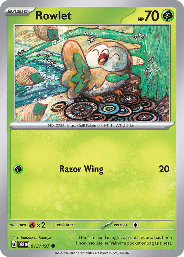 Pokemon | Rowlet (013/197) [Scarlet & Violet: Obsidian Flames] | The Nerd Merchant