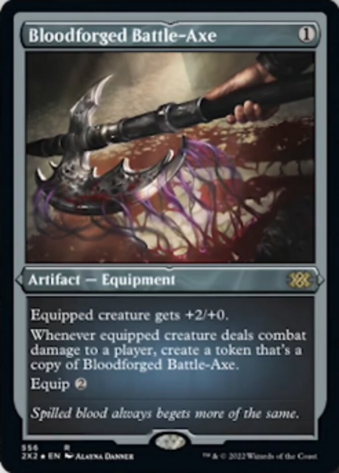 Magic | Bloodforged Battle-Axe (Foil Etched) [Double Masters 2022] | The Nerd Merchant