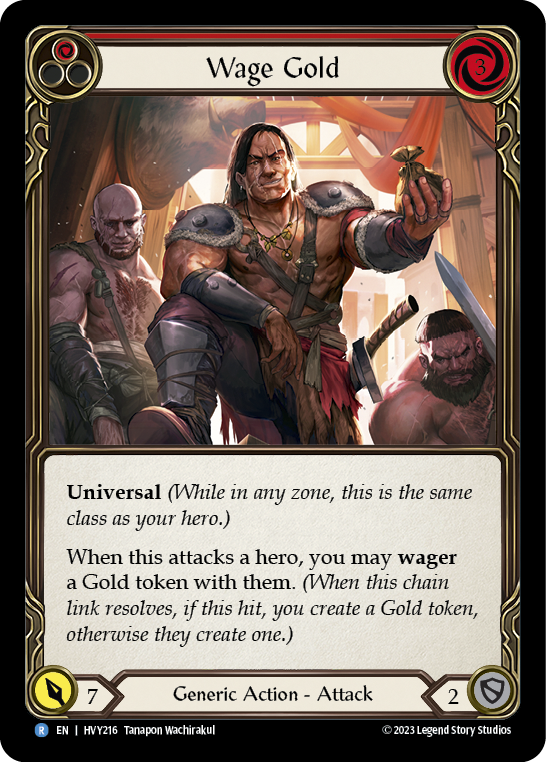 Flesh and Blood TCG | Wage Gold (Red) [HVY216] (Heavy Hitters)  Rainbow Foil | The Nerd Merchant