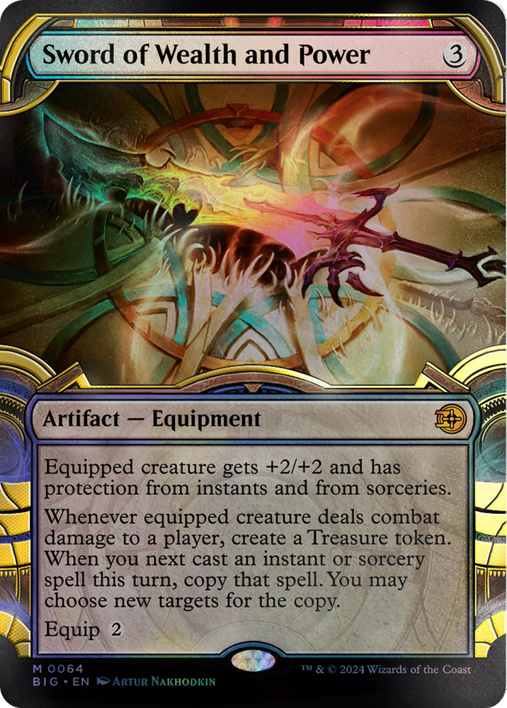 Magic | Sword of Wealth and Power (Showcase) (Raised Foil) [Outlaws of Thunder Junction: The Big Score] | The Nerd Merchant