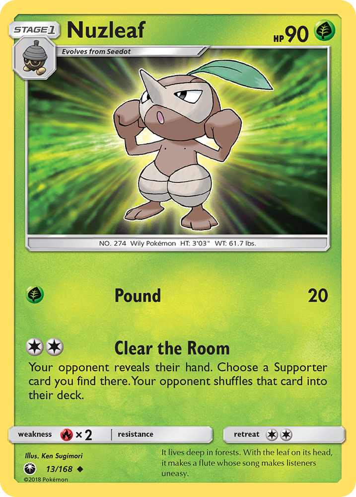 Pokemon | Nuzleaf (13/168) [Sun & Moon: Celestial Storm] | The Nerd Merchant