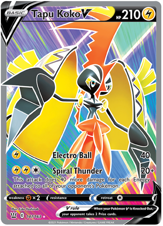 Pokemon | Tapu Koko V (147/163) [Sword & Shield: Battle Styles] | The Nerd Merchant