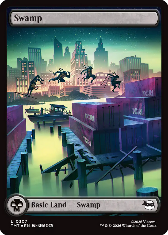 Magic | Swamp (0307) (Surge Foil) [Teenage Mutant Ninja Turtles] | The Nerd Merchant