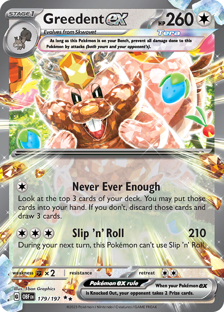 Pokemon | Greedent ex (179/197) [Scarlet & Violet: Obsidian Flames] | The Nerd Merchant