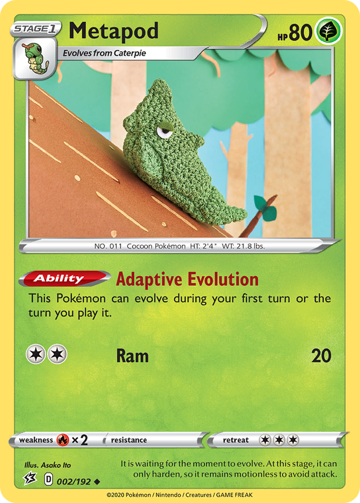 Pokemon | Metapod (002/192) [Sword & Shield: Rebel Clash] | The Nerd Merchant