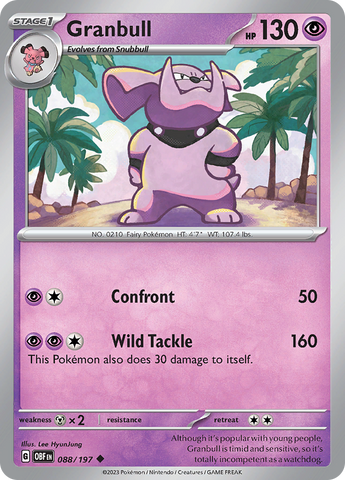Pokemon | Granbull (088/197) [Scarlet & Violet: Obsidian Flames] | The Nerd Merchant