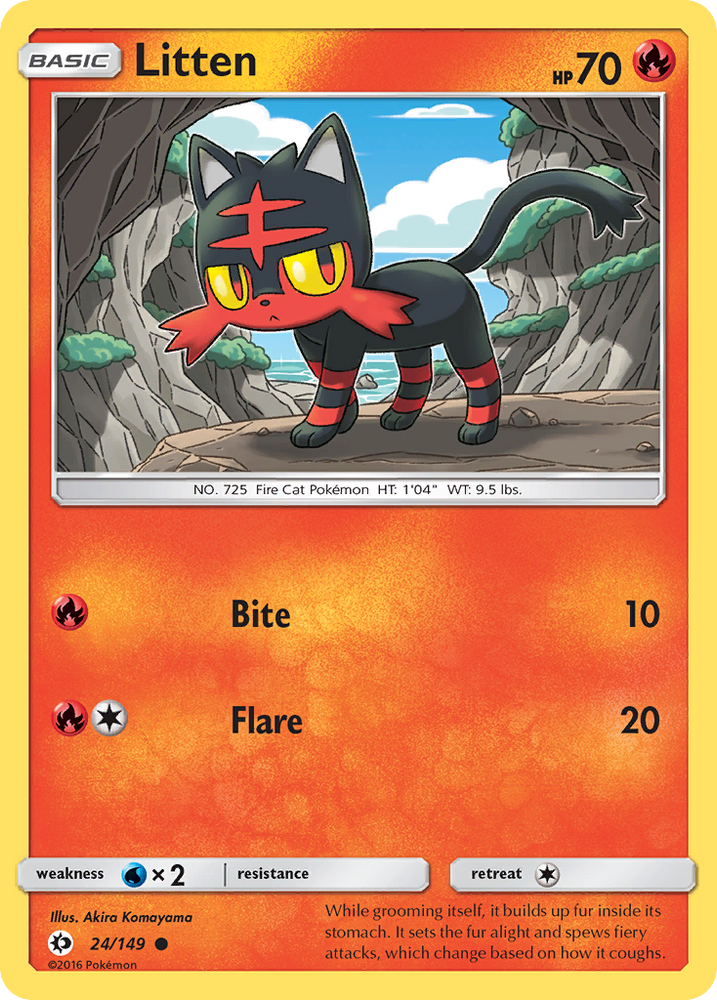 Pokemon | Litten (24/149) [Sun & Moon: Base Set] | The Nerd Merchant