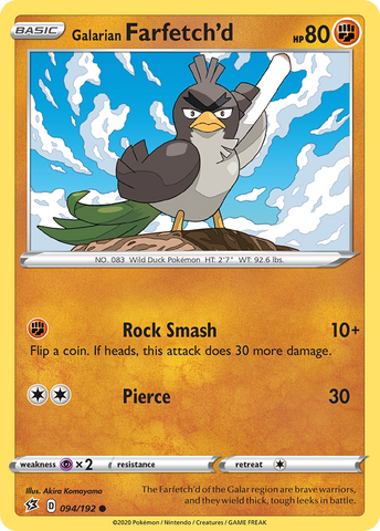 Pokemon | Galarian Farfetch'd (094/192) [Sword & Shield: Rebel Clash] | The Nerd Merchant