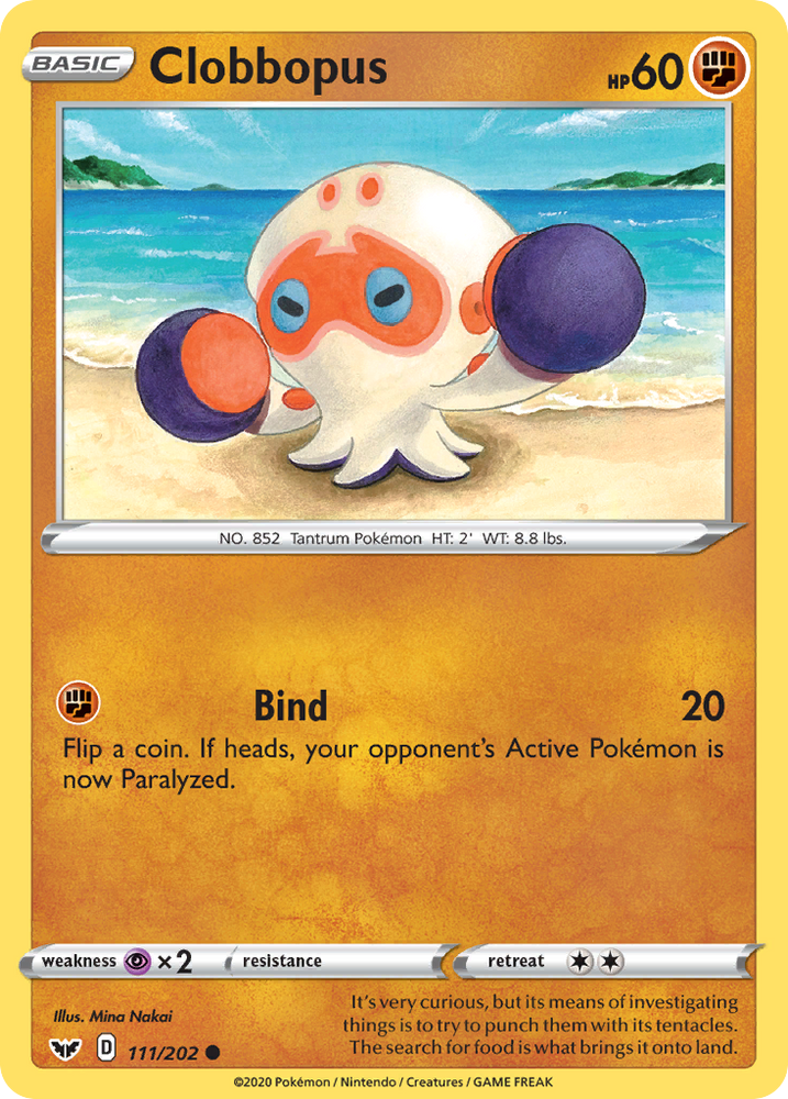 Pokemon | Clobbopus (111/202) [Sword & Shield: Base Set] | The Nerd Merchant