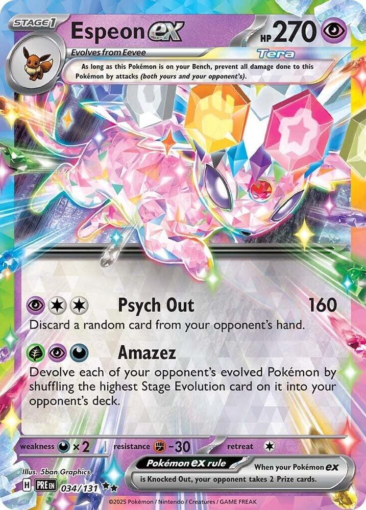 Pokemon | Espeon ex (034/131) [Scarlet & Violet: Prismatic Evolutions] | The Nerd Merchant