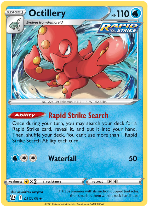Pokemon | Octillery (037/163) (Theme Deck Exclusive) [Sword & Shield: Battle Styles] | The Nerd Merchant