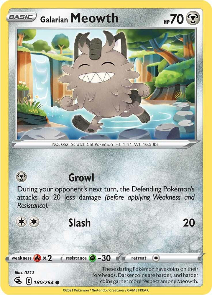 Pokemon | Galarian Meowth (180/264) [Sword & Shield: Fusion Strike] | The Nerd Merchant