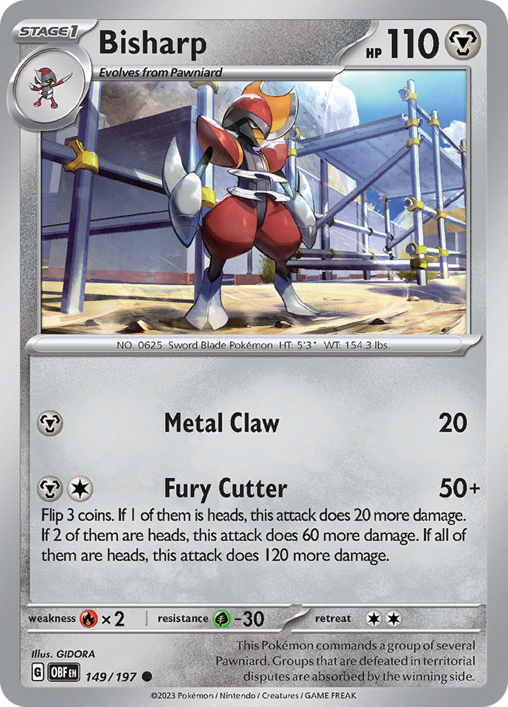 Pokemon | Bisharp (149/197) [Scarlet & Violet: Obsidian Flames] | The Nerd Merchant