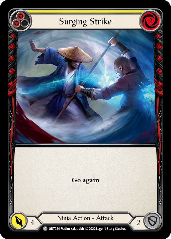 Flesh and Blood TCG | Surging Strike (Yellow) [OUT084] (Outsiders) | The Nerd Merchant