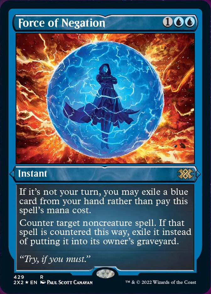 Magic | Force of Negation (Foil Etched) [Double Masters 2022] | The Nerd Merchant