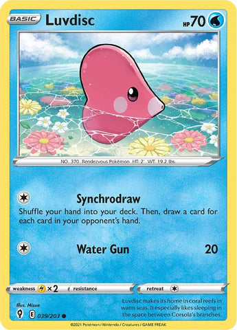 Pokemon | Luvdisc (039/203) [Sword & Shield: Evolving Skies] | The Nerd Merchant