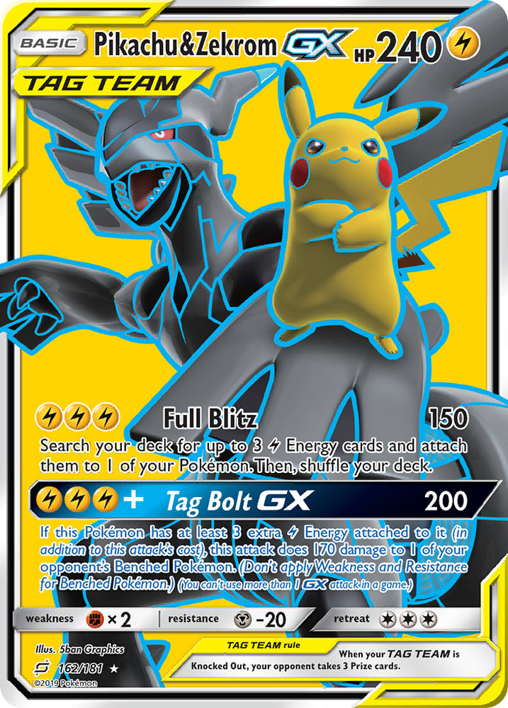 Pokemon | Pikachu & Zekrom GX (162/181) [Sun & Moon: Team Up] | The Nerd Merchant