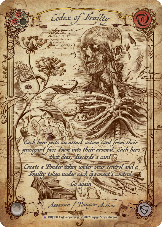 Flesh and Blood TCG | Codex of Frailty (Marvel Cold Foil) [OUT160] (Outsiders)  Cold Foil | The Nerd Merchant