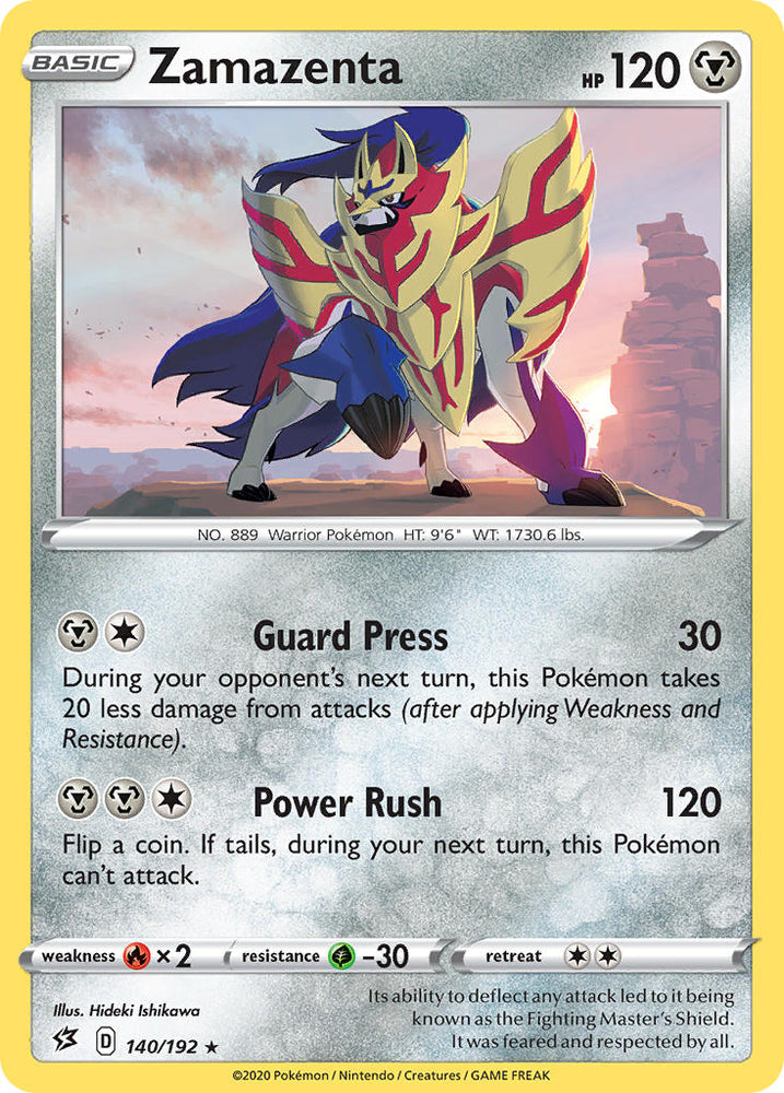 Pokemon | Zamazenta (140/192) (Cracked Ice Holo) (Theme Deck Exclusive) [Sword & Shield: Rebel Clash] | The Nerd Merchant