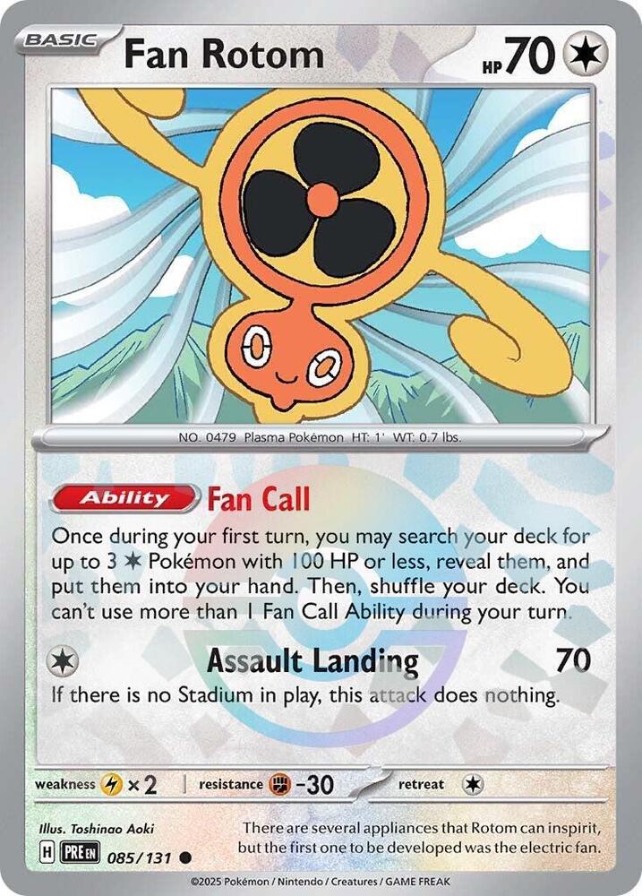 Pokemon | Fan Rotom (085/131) (Poke Ball Pattern) [Scarlet & Violet: Prismatic Evolutions] | The Nerd Merchant