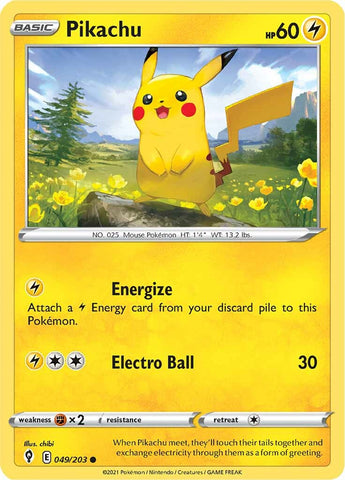 Pokemon | Pikachu (049/203) [Sword & Shield: Evolving Skies] | The Nerd Merchant