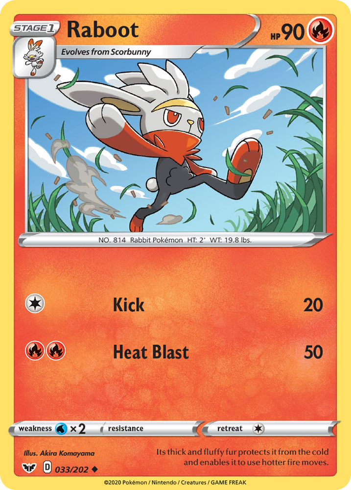 Pokemon | Raboot (033/202) [Sword & Shield: Base Set] | The Nerd Merchant