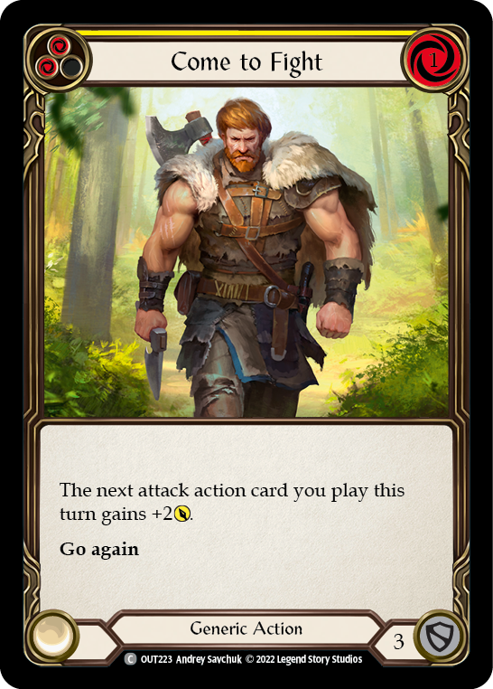 Flesh and Blood TCG | Come to Fight (Yellow) [OUT223] (Outsiders) | The Nerd Merchant
