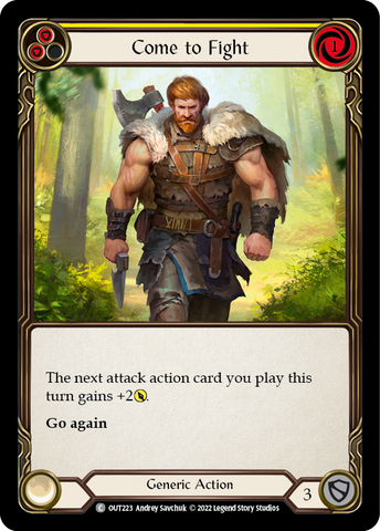 Flesh and Blood TCG | Come to Fight (Yellow) [OUT223] (Outsiders) | The Nerd Merchant