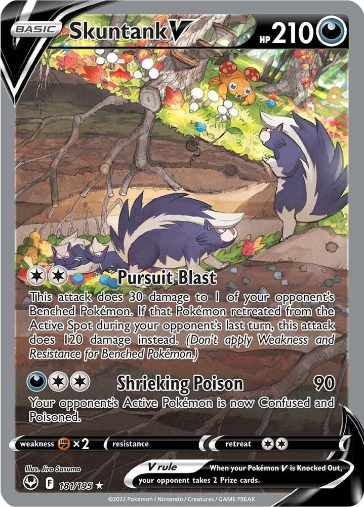 Pokemon | Skuntank V (181/195) [Sword & Shield: Silver Tempest] | The Nerd Merchant