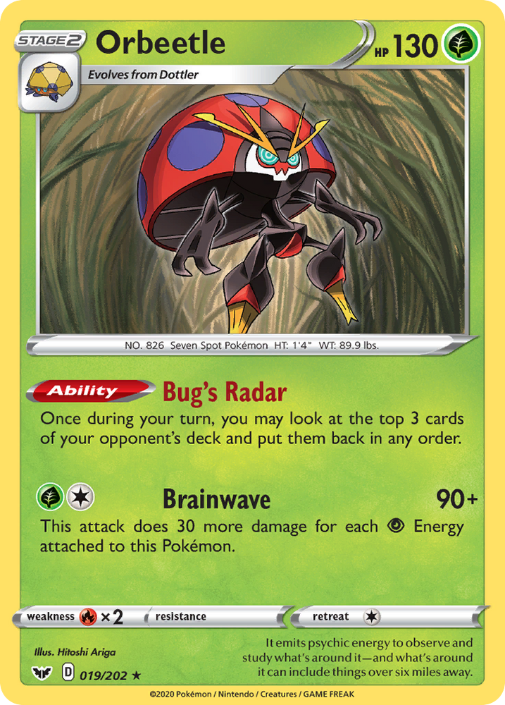 Pokemon | Orbeetle (019/202) [Sword & Shield: Base Set] | The Nerd Merchant
