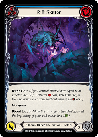 Flesh and Blood TCG | Rift Skitter (Blue) [DTD154] (Dusk Till Dawn)  Rainbow Foil | The Nerd Merchant