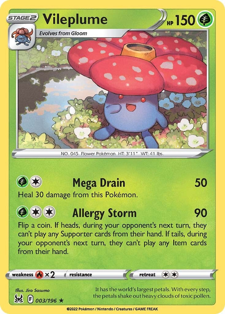 Pokemon | Vileplume (003/196) [Sword & Shield: Lost Origin] | The Nerd Merchant
