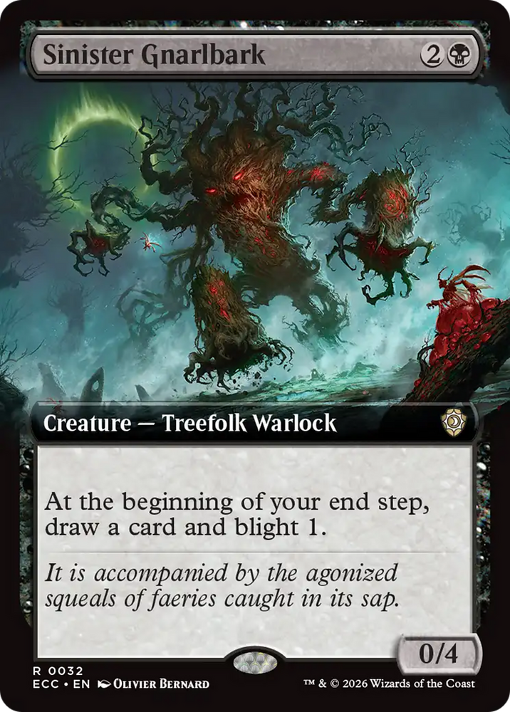 Magic | Sinister Gnarlbark (Extended Art) [Lorwyn Eclipsed Commander] | The Nerd Merchant