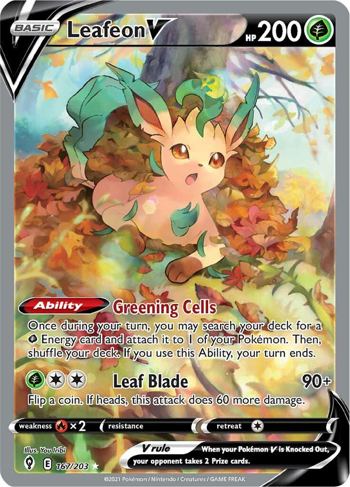Pokemon | Leafeon V (167/203) [Sword & Shield: Evolving Skies] | The Nerd Merchant