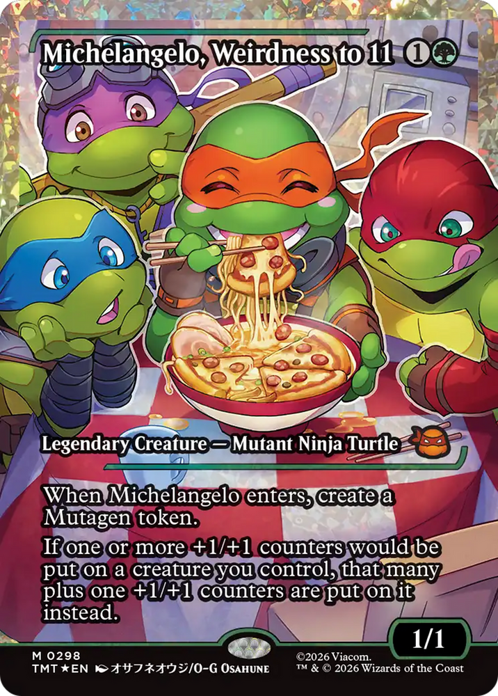 Magic | Michelangelo, Weirdness to 11 (Showcase) (Fracture Foil) [Teenage Mutant Ninja Turtles] | The Nerd Merchant