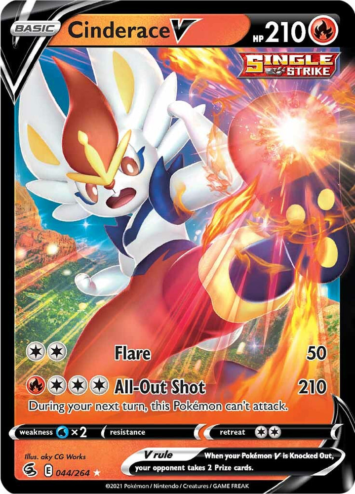 Pokemon | Cinderace V (044/264) [Sword & Shield: Fusion Strike] | The Nerd Merchant