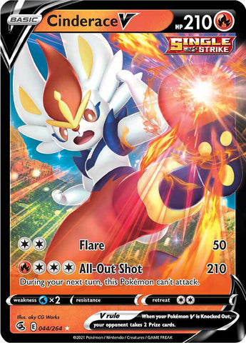 Pokemon | Cinderace V (044/264) [Sword & Shield: Fusion Strike] | The Nerd Merchant