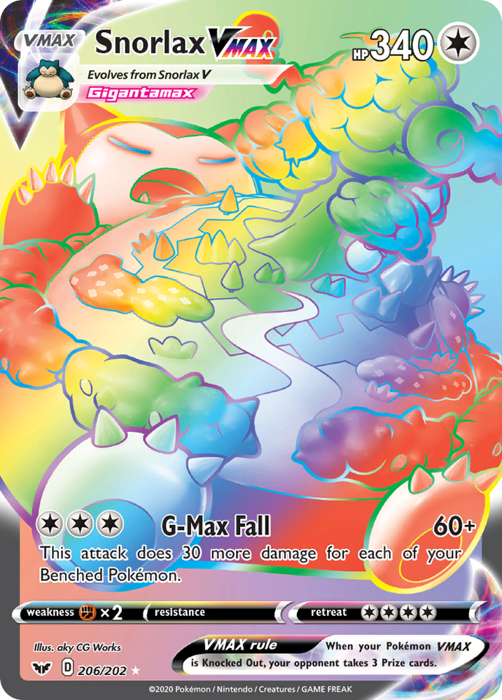 Pokemon | Snorlax VMAX (206/202) [Sword & Shield: Base Set] | The Nerd Merchant