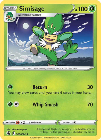 Pokemon | Simisage (008/264) [Sword & Shield: Fusion Strike] | The Nerd Merchant