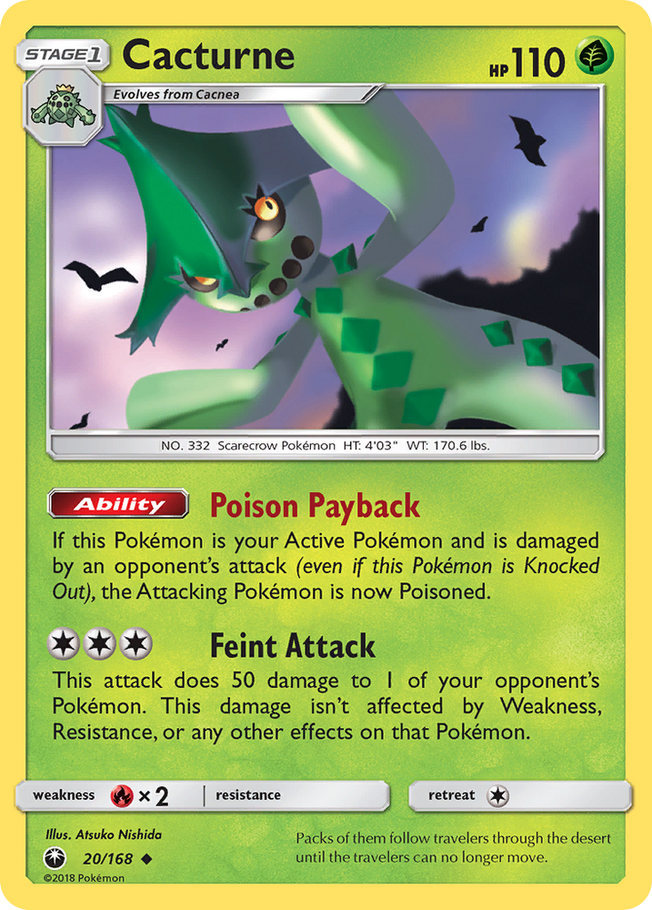 Pokemon | Cacturne (20/168) [Sun & Moon: Celestial Storm] | The Nerd Merchant