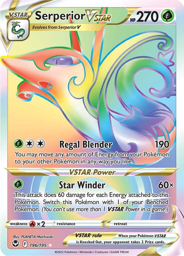 Pokemon | Serperior VSTAR (196/195) [Sword & Shield: Silver Tempest] | The Nerd Merchant