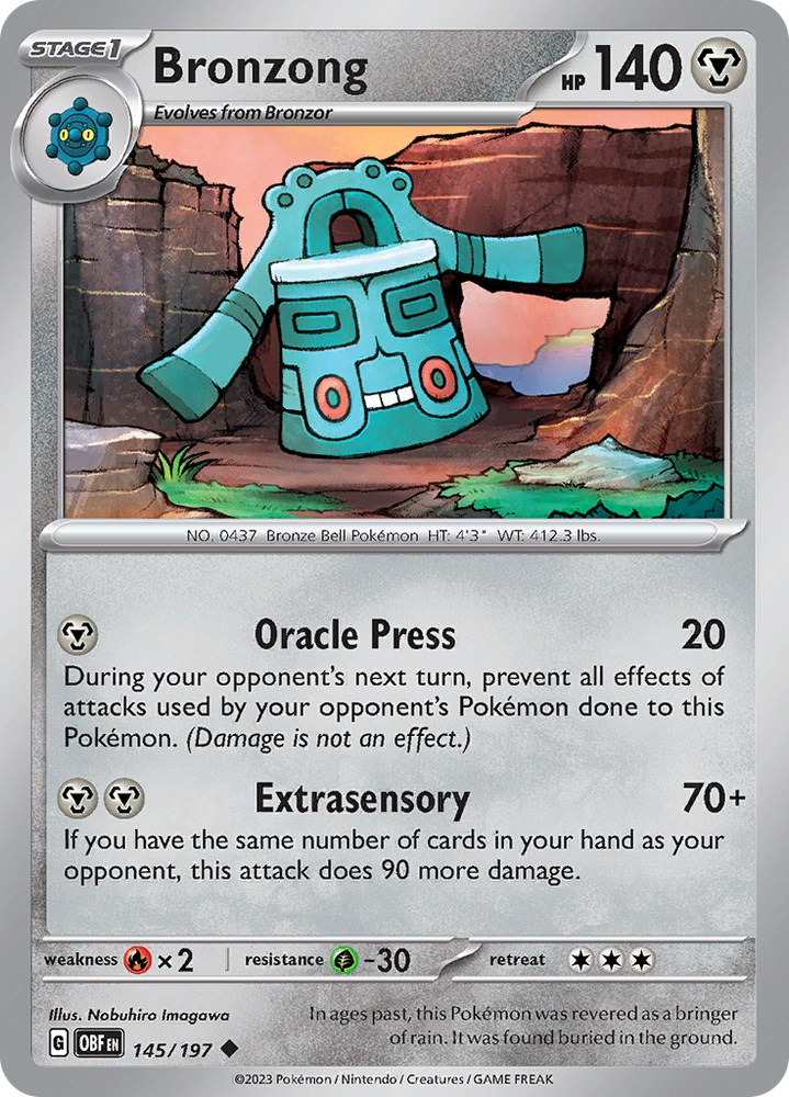Pokemon | Bronzong (145/197) [Scarlet & Violet: Obsidian Flames] | The Nerd Merchant