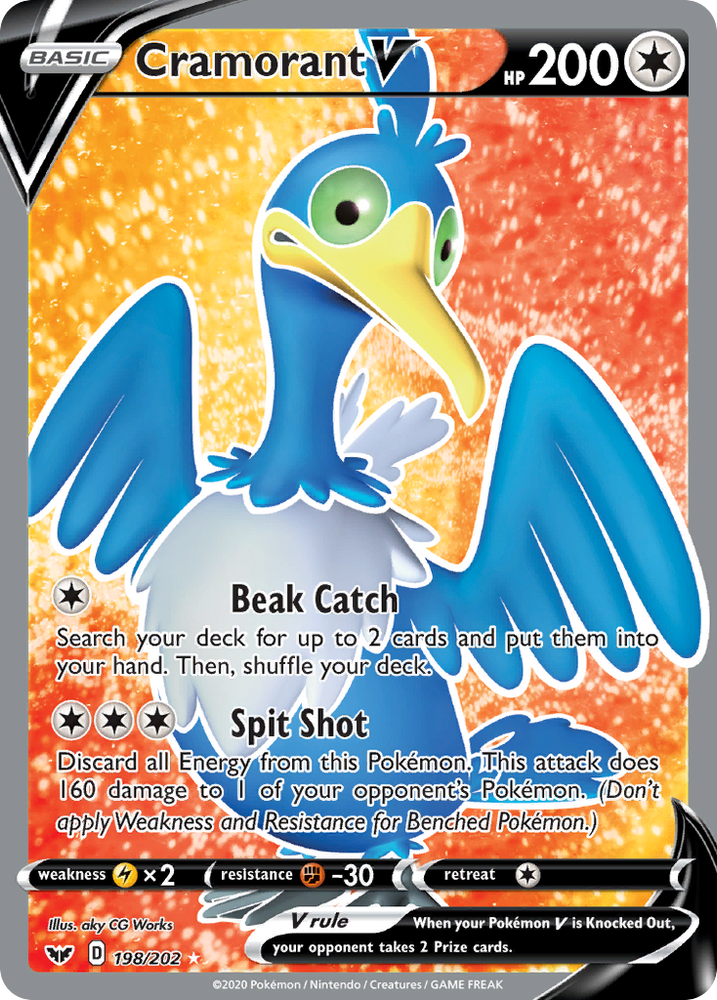 Pokemon | Cramorant V (198/202) [Sword & Shield: Base Set] | The Nerd Merchant