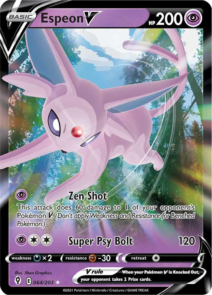 Pokemon | Espeon V (064/203) [Sword & Shield: Evolving Skies] | The Nerd Merchant