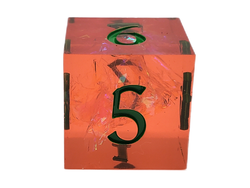 Old School Dice: Sharp Edged 7-Piece Dice Set - Exploding Pumpkins - New
