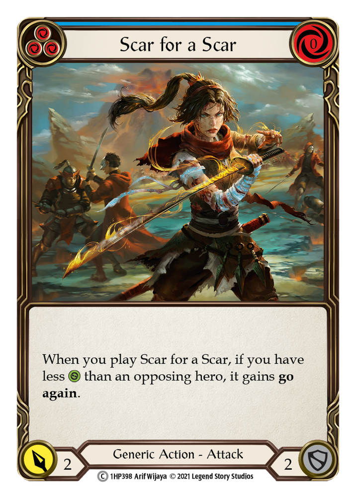 Flesh and Blood TCG | Scar for a Scar (Blue) [1HP398] (History Pack 1) | The Nerd Merchant